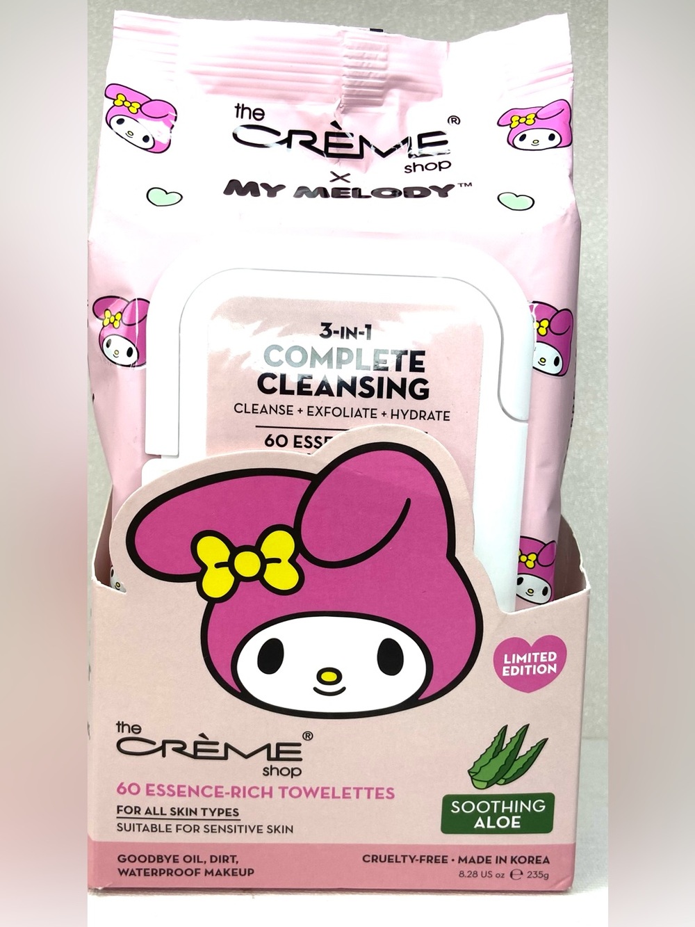 x My Melody Pink Soothing Aloe Cleansing Towelettes - 60 Count